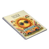 Groovy 70er Retro Lächeln Sun, Peace & Liebe Vibes Notizblock (Rechte Seite)