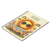 Groovy 70er Retro Lächeln Sun, Peace & Liebe Vibes Notizblock (Linke Seite)
