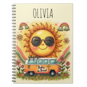 Groovy 70er Retro Lächeln Sun, Peace & Liebe Vibes Notizblock (Vorderseite)