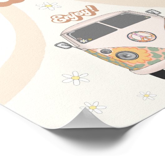 Groovy 70er Retro-Tätowierstation bevorzugt Zeiche Poster (Ecke)