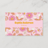 Groovy 70er Retro Vintager Blumenstrauß Visitenkarte (Vorderseite)