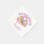 Groovy 70er Retro Wildblume Blume Power Geburtstag Serviette (Ecke)