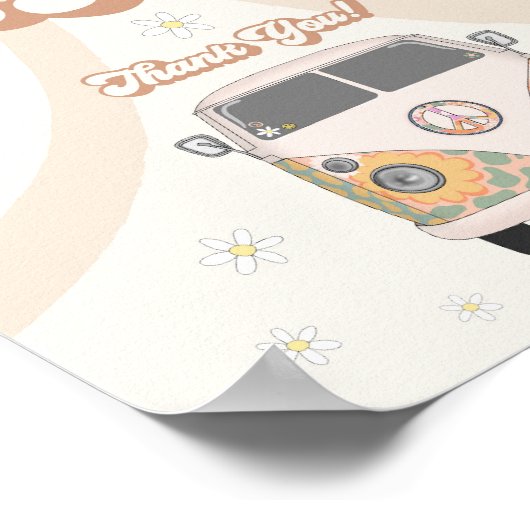 Groovy 70er Retrokarten und Geschenkzeichen Poster (Ecke)