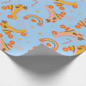Groovy 70er Roller Skate Weihnachtsmuster Geschenkpapier (Ecke)