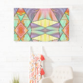 Groovy 70er Rosa lila und aquamarines Marmormuster Banner (Insitu)