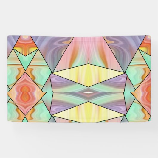 Groovy 70er Rosa lila und aquamarines Marmormuster Banner (Horizontal)