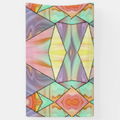 Groovy 70er Rosa lila und aquamarines Marmormuster Banner (Vertikal)