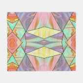 Groovy 70er Rosa lila und aquamarines Marmormuster Fleecedecke (Vorderseite (Horizontal))