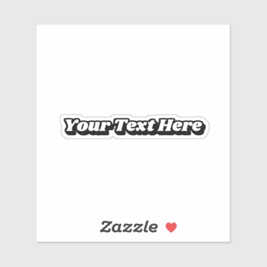 Groovy 70er Schwarz-weißes Slogan für benutzerdefi Aufkleber (Blatt)