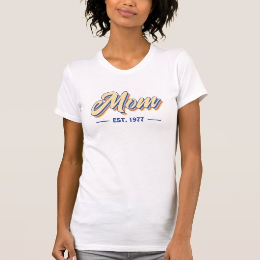 Groovy 70er Script Mama gegründet T-Shirt (Vorderseite)