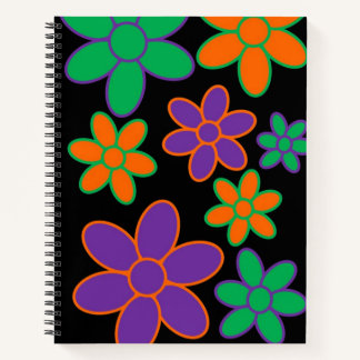 Groovy 70er Style Blume Spiral Notebook Notizblock