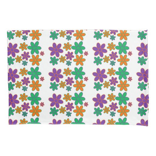 Groovy 70er Style Blume Tissue Paper Kissenbezug (Vorderseite)