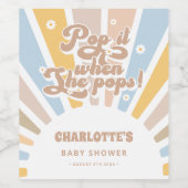 Groovy 70er Sun Boho Funny Baby Shower Favoriten Weinetikett (Einzelnes Label)