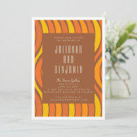 Groovy 70er Wavy Lines Orange und Brown Wedding