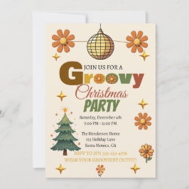 Groovy 70er Weihnachtsfeier Einladung