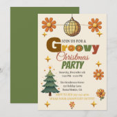 Groovy 70er Weihnachtsfeier  Einladung (Vorne/Hinten)