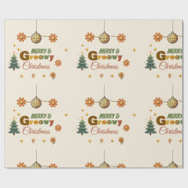 Groovy 70er Weihnachtsfeier Geschenkpapier