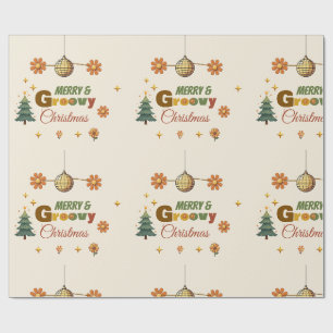 Groovy 70er Weihnachtsfeier  Geschenkpapier