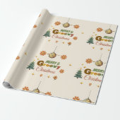 Groovy 70er Weihnachtsfeier Geschenkpapier (Ungerollt)