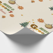 Groovy 70er Weihnachtsfeier Geschenkpapier (Ecke)