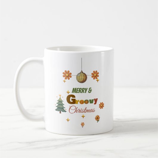 Groovy 70er Weihnachtsfeier Kaffeetasse (Links)