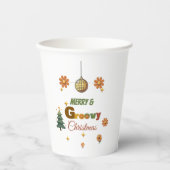 Groovy 70er Weihnachtsfeier Pappbecher (Vorderseite)