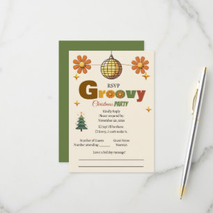 Groovy 70er Weihnachtsfeier RSVP Karte