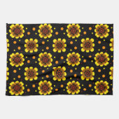 Groovy 70s Daisy Flower Power Pattern Geschirrtuch (Horizontal)