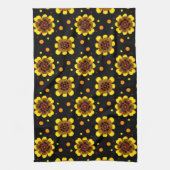 Groovy 70s Daisy Flower Power Pattern Geschirrtuch (Vertikal)