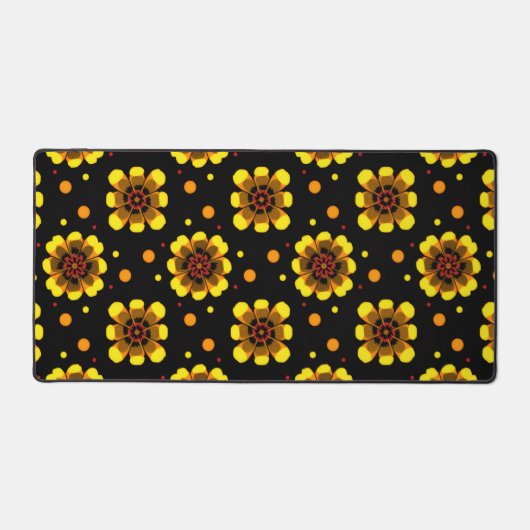 Groovy 70s Daisy Flower Power Pattern Schreibtischunterlage (Vorderseite)