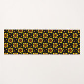 Groovy 70s Daisy Flower Power Pattern Yogamatte (Vorderseite (Horizontal))