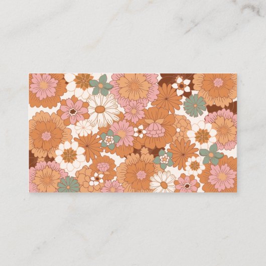 Groovy 70s Hippie Baby Shower Books for Baby Card Visitenkarte (Rückseite)