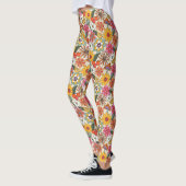 Groovy 70's, Orange, Pink und Green Floral Leggings (Links)