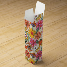 Groovy 70's, Orange, Pink und Green Floral