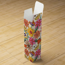 Groovy 70's, Orange, Pink und Green Floral