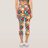 Groovy 70s Retro Flower Pattern | Bold Boho Floral Capri Leggings (Rückseite)