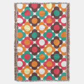 Groovy 70s Retro Flower Pattern | Bold Boho Floral Decke (Vorderseite Vertikal)