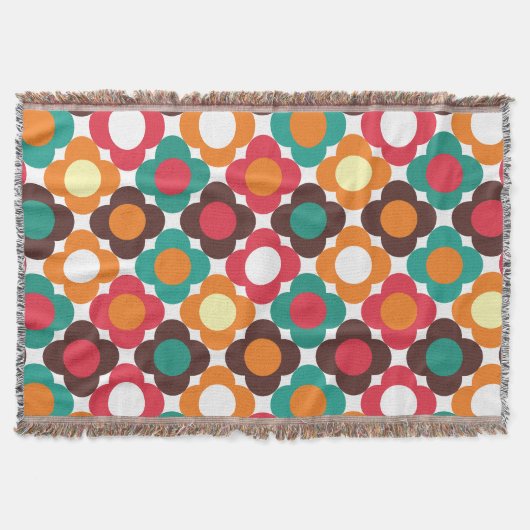 Groovy 70s Retro Flower Pattern | Bold Boho Floral Decke (Vorderseite)