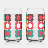 Groovy 70s Retro Flower Pattern | Bold Boho Floral Dosenglas (Rechts)