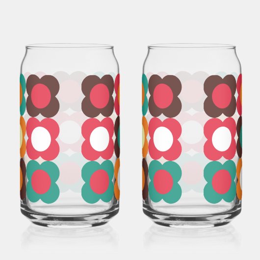 Groovy 70s Retro Flower Pattern | Bold Boho Floral Dosenglas (Rechts)