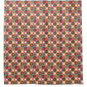 Groovy 70s Retro Flower Pattern | Bold Boho Floral Duschvorhang (Vorderseite)