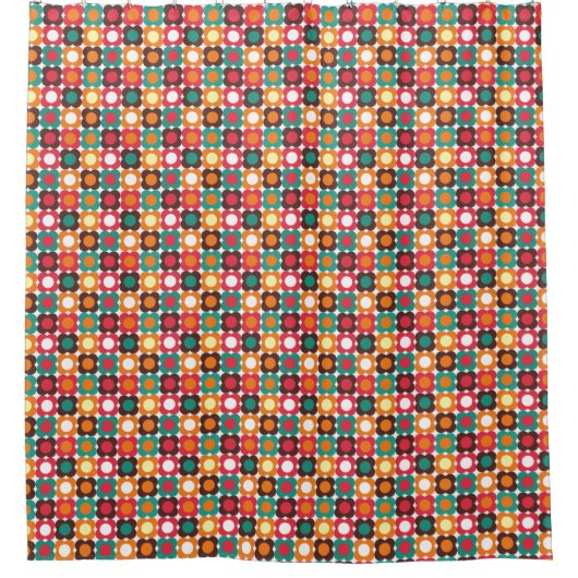Groovy 70s Retro Flower Pattern | Bold Boho Floral Duschvorhang (Vorderseite)