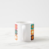 Groovy 70s Retro Flower Pattern | Bold Boho Floral Espressotasse (Rückseite)