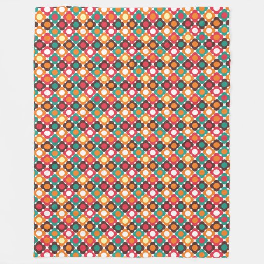 Groovy 70s Retro Flower Pattern | Bold Boho Floral Fleecedecke (Vorderseite)