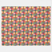 Groovy 70s Retro Flower Pattern | Bold Boho Floral Fleecedecke (Vorderseite (Horizontal))