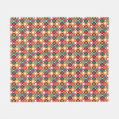 Groovy 70s Retro Flower Pattern | Bold Boho Floral Fleecedecke (Vorderseite (Horizontal))