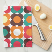 Groovy 70s Retro Flower Pattern | Bold Boho Floral Geschirrtuch (Viertel Falte)