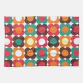 Groovy 70s Retro Flower Pattern | Bold Boho Floral Geschirrtuch (Horizontal)