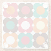 Groovy 70s Retro Flower Pattern | Bold Boho Floral Glasuntersetzer (Rückseite)
