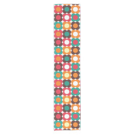 Groovy 70s Retro Flower Pattern | Bold Boho Floral Kurzer Tischläufer